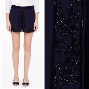 Club Monaco Cassia Navy Blue Beaded Sequin Skort Skirt NWTs size 0